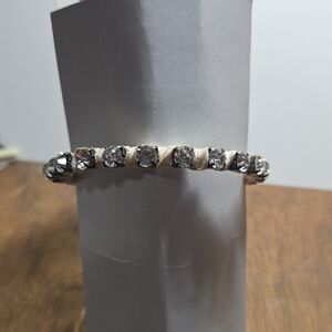 Vintage Handmade Rhinestone Bangle Bracelet - Women Jewelry